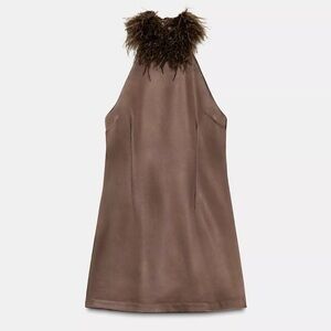 Zara Brown Feather Dress 4772/209/753